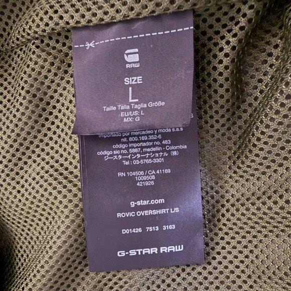 G-Star Raw Rovic Overshirt Lightweight Utility Military Jacket Green Men's Large - Picture 10 of 13